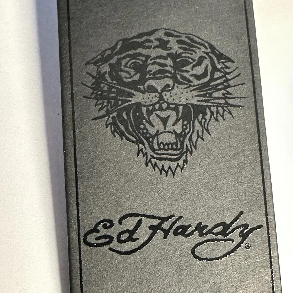Ed Hardy Mens Black Pebbled Sling Backpack Eagle Skull Tattoo Graphic Bag